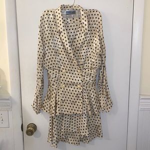 Silk two piece vintage peplum